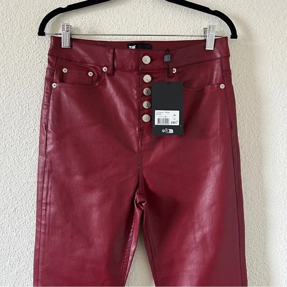 The Kooples Coated Denim High Waist Jeans Women’s 29 NWT Red Stretchy Rockstar